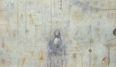 Palimpsest II, olje na platno / oil on canvas, 1996, 30x60 cm