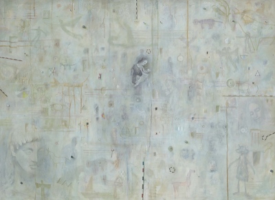 Palimpsest, olje na platno / oil on canvas, 1995, 80x110 cm