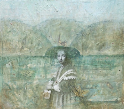 Blejski palimpsest / Bled palimpsest, olje na platno&amp;nbsp; /oil on canvas, 2002, 70x80 cm